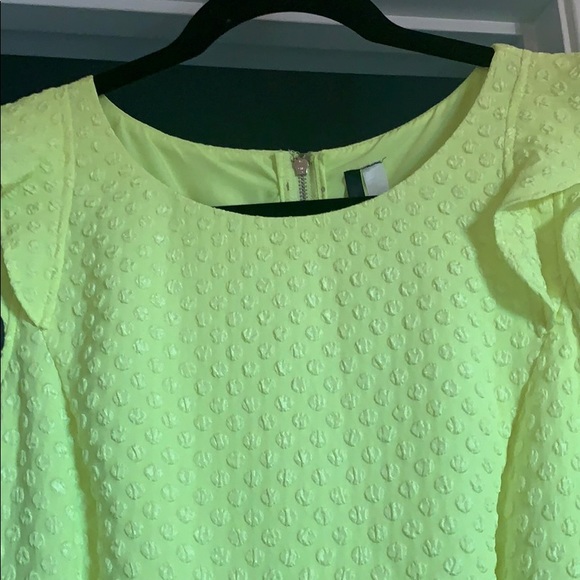 Like NEW Kensie Neon Yellow Dress- size L - Picture 3 of 4